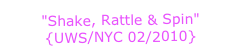"Shake, Rattle & Spin"     {UWS/NYC 02/2010}